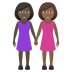 👩🏿‍🤝‍👩🏾 women holding hands: dark skin tone, medium-dark skin tone display on JoyPixels